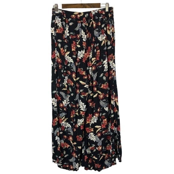 Jaase Black Floral Wide Leg Soft Pants L - Picture 2 of 5